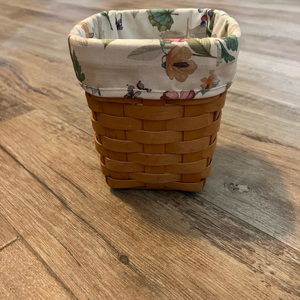 Longaberger Floral Lined Woven Basket